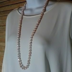 HAND-KNOTTED PINK PEARLS 31"